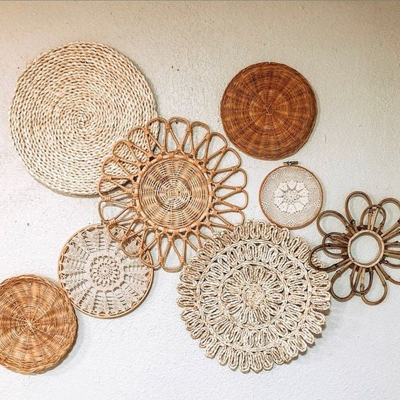 Round Rattan Wall Hanging Crafts– Silky decor