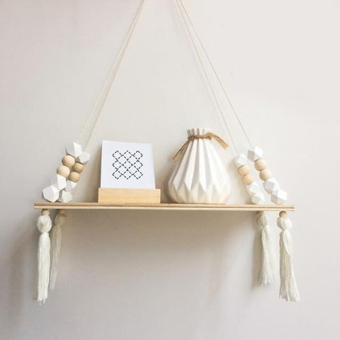 Claudia - Twine Wooden Wall Shelf Rack - Silky decor