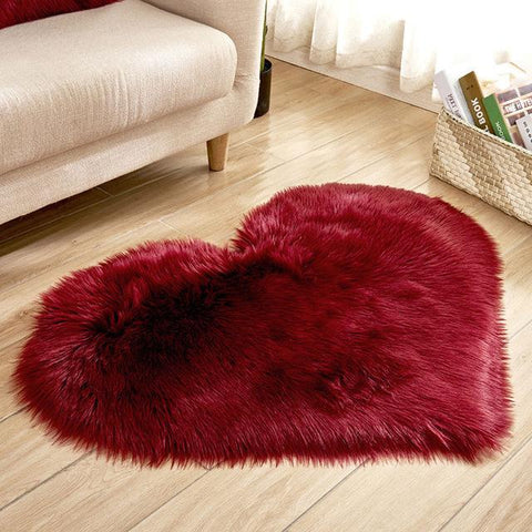 Maya - Heart Shape Fluffy Carpet - Silky decor