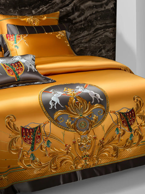 Aristocratic Brocade Egyptian Cotton Luxury Bedding Set
