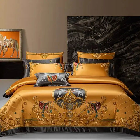 Aristocratic Brocade Egyptian Cotton Luxury Bedding Set