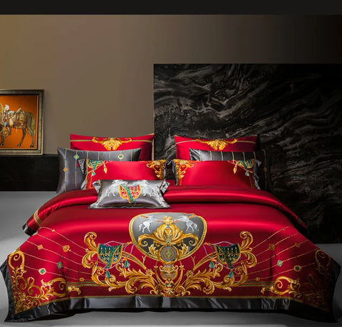 Aristocratic Brocade Egyptian Cotton Luxury Bedding Set
