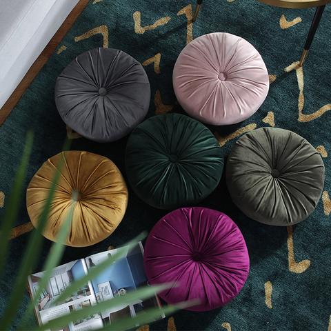 Classic Round Velvet Seat Cushion