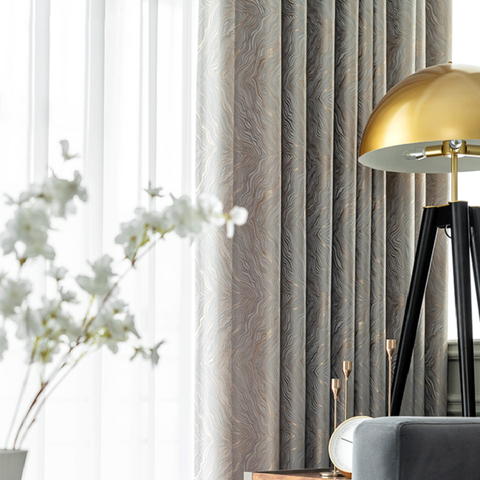 Luxury Villa Modern Striped Curtain