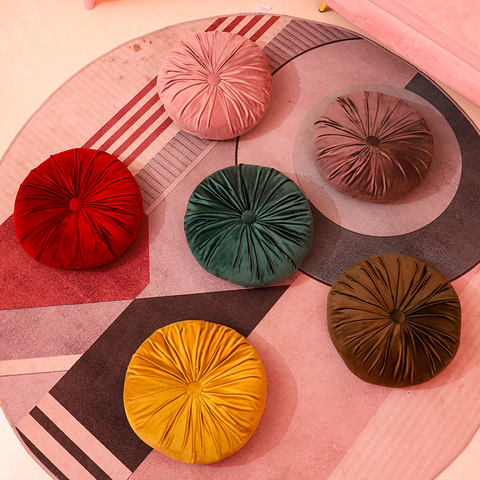 Classic Round Velvet Seat Cushion