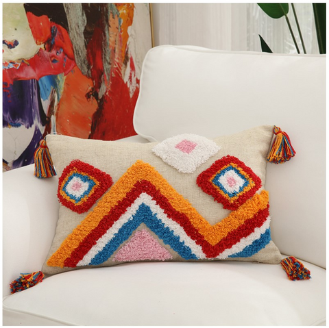 Luxury Woolen Tassels Cushion Cover