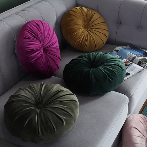 Classic Round Velvet Seat Cushion