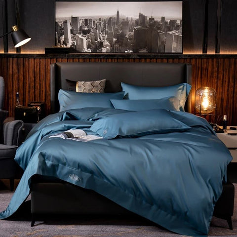 Black Egyptian Cotton Duvet Set 700 Thread Count