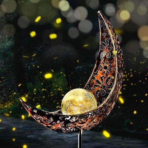 Marisol- Solar Moon Crackle Garden Decor Light - Silky decor