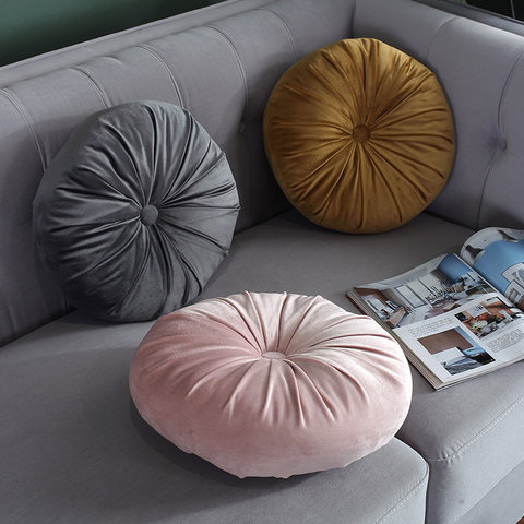 Classic Round Velvet Seat Cushion