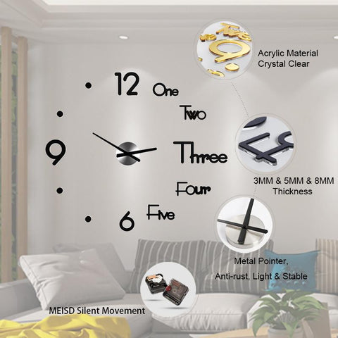 Creative 3D DIY Wall Clock - Silky decor