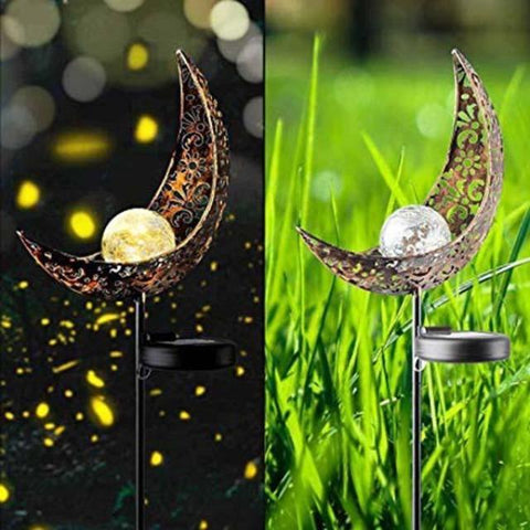Marisol- Solar Moon Crackle Garden Decor Light - Silky decor