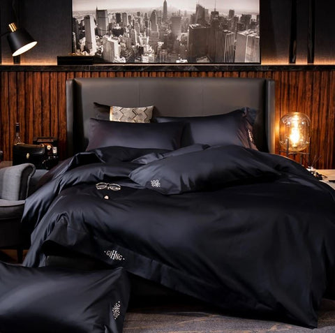 Black Egyptian Cotton Duvet Set 700 Thread Count