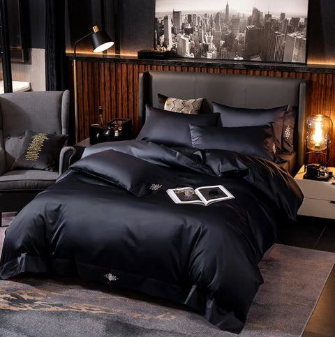 Black Egyptian Cotton Duvet Set 700 Thread Count