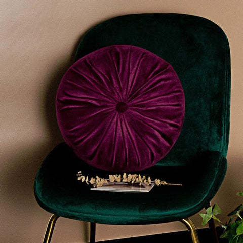 Classic Round Velvet Seat Cushion