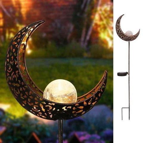 Marisol- Solar Moon Crackle Garden Decor Light - Silky decor