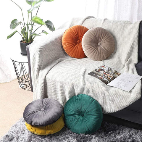 Classic Round Velvet Seat Cushion
