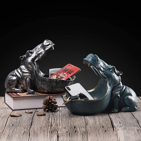 Hippo Figurines Storage Basket