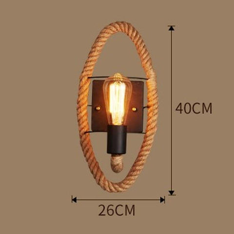 Rory - Retro Round Hemp Rope Lamp - Silky decor