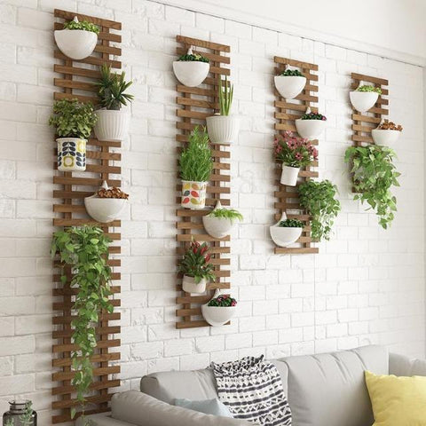 Vase - Wall Hanging Flower Pot Shelf - Silky decor
