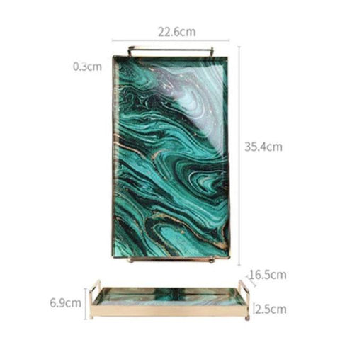 Linza - Nordic Marble Bathroom Storage Tray - Silky decor