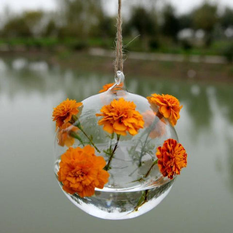 Grahaniya - Decorative Hanging Ball flower Vase - Silky decor