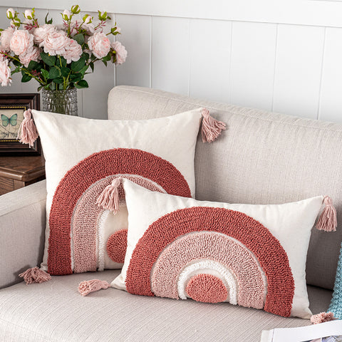 Boho Embroidered Throw Pillowcase