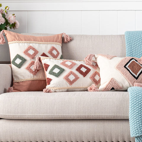 Boho Embroidered Throw Pillowcase