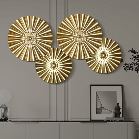 Trendy Round Golden Wall Decoration