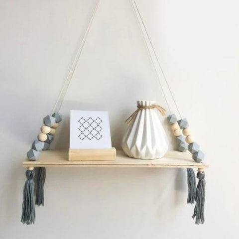 Claudia - Twine Wooden Wall Shelf Rack - Silky decor