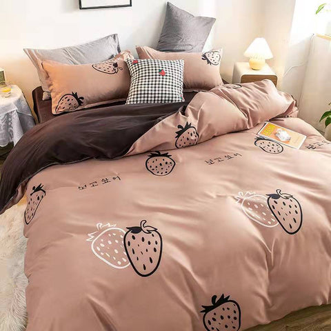 4PCS Duvet Cover ( 1 Duvet Cover + 1 Bedsheet + 2 Pillowcase)