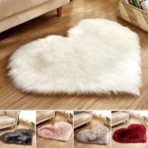 Maya - Heart Shape Fluffy Carpet - Silky decor