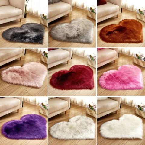 Maya - Heart Shape Fluffy Carpet - Silky decor