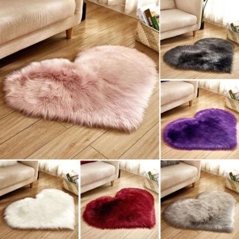 Maya - Heart Shape Fluffy Carpet - Silky decor