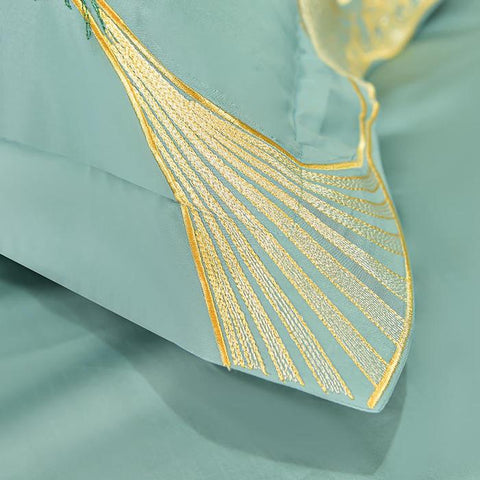 VINTAGE CHIC PEACOCK EMBROIDERY DUVET SET