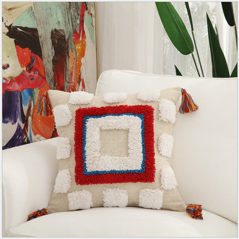 Luxury Woolen Tassels Cushion Cover