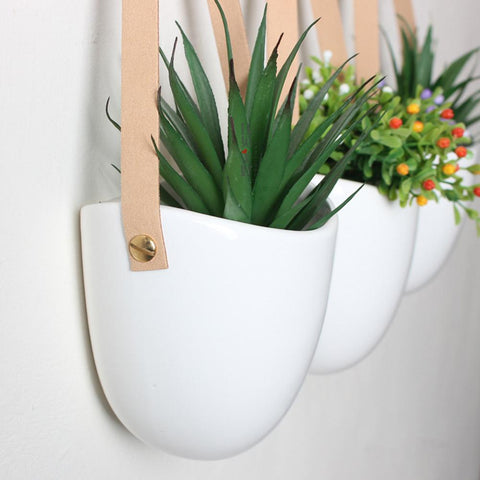 Catriona - Wall-hanging Ceramic Flower Pot (3 Sets) - Silky decor