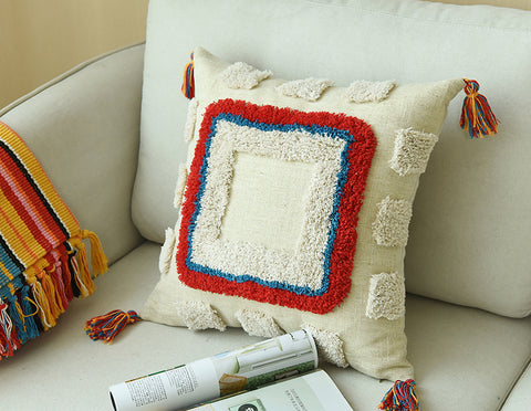 Luxury Woolen Tassels Cushion Cover