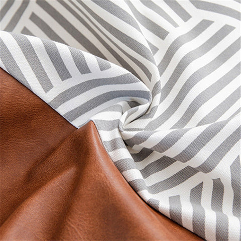 Luxurious Leather and Cotton Cushion Cover
