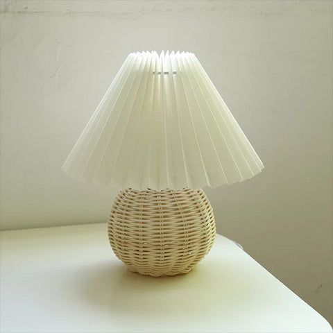 Deluxe Rattan Pleat Led Lamp