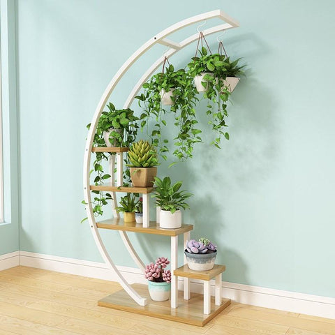 Elise - Decorative Crescent Plant Stand - Silky decor