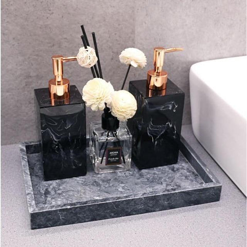 Gamela - Marble Texture Bathroom Storage Tray - Silky decor