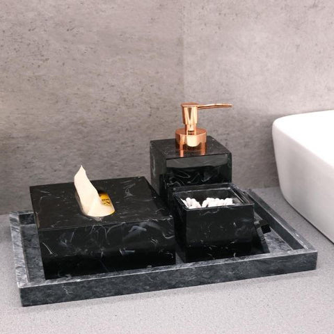 Gamela - Marble Texture Bathroom Storage Tray - Silky decor