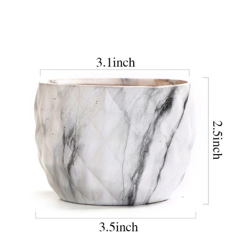 Deidra - Modern Bonsai Marbling Flower Pot (4 pcs) - Silky decor