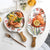 Deidra - Wooden Handle Ceramic Dinner Plate - Silky decor