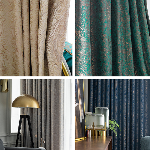 Luxury Villa Modern Striped Curtain