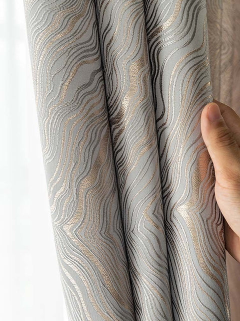 Luxury Villa Modern Striped Curtain