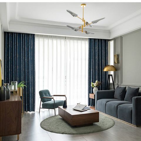 Luxury Villa Modern Striped Curtain