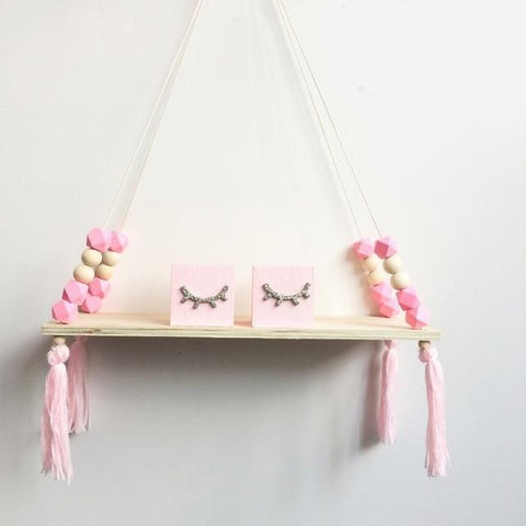 Claudia - Twine Wooden Wall Shelf Rack - Silky decor