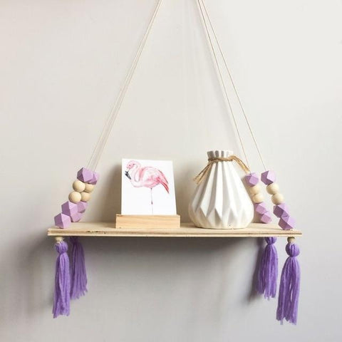 Claudia - Twine Wooden Wall Shelf Rack - Silky decor